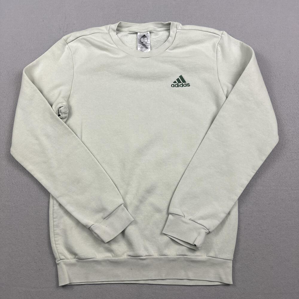 Adidas Sweatshirt Men Small Green Pullover Fleece Heavyweight Embroidered S